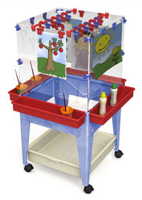 Child Brite Youth 4 Station Space Saver Easel with Tray